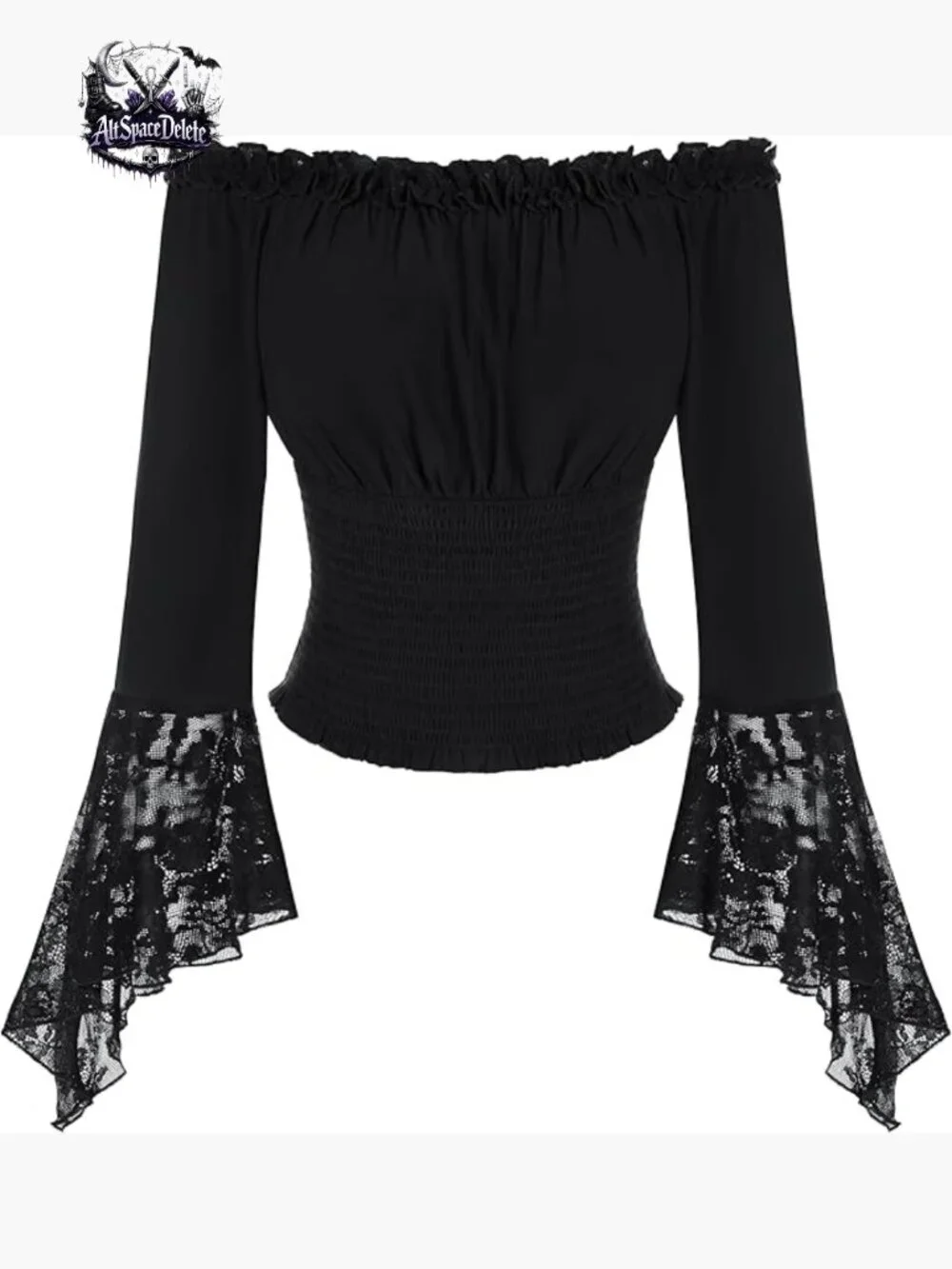 Large Bell Sleeve Off Shoulder Blouse Renaissance Pirate Top Lightweight
